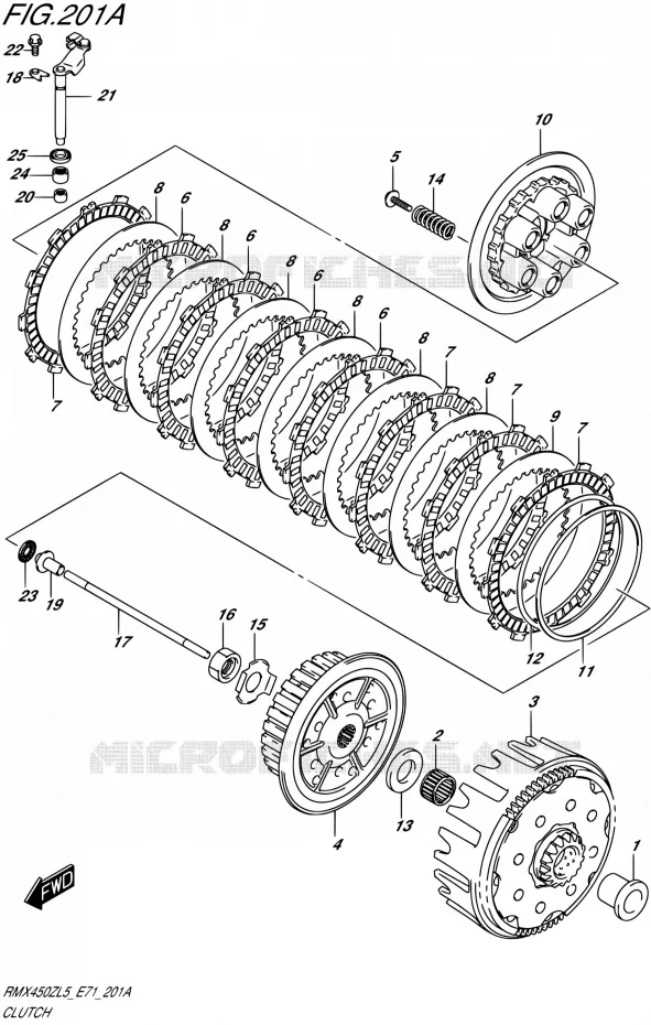 EMBRAYAGE Suzuki MOTO 450 RMX 2015  RMX450Z L5 (E71)