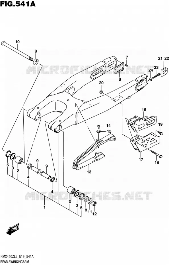 BRAS OSCILLANT ARRIERE Suzuki MOTO 450 RMX 2016  RMX450Z L6 (E19)