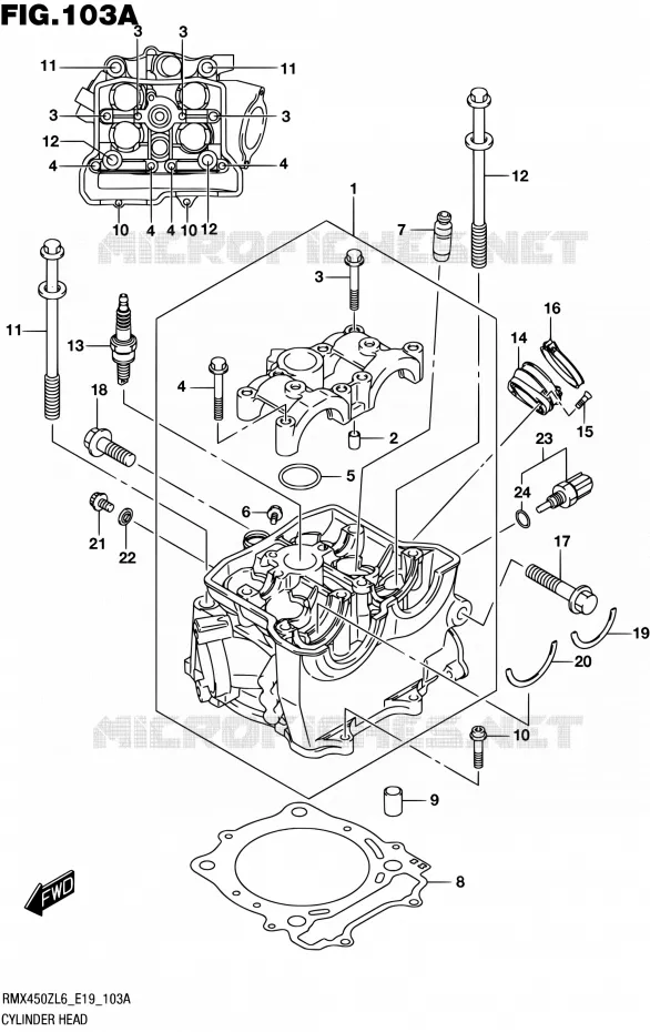 CULASSE Suzuki MOTO 450 RMX 2016  RMX450Z L6 (E19)