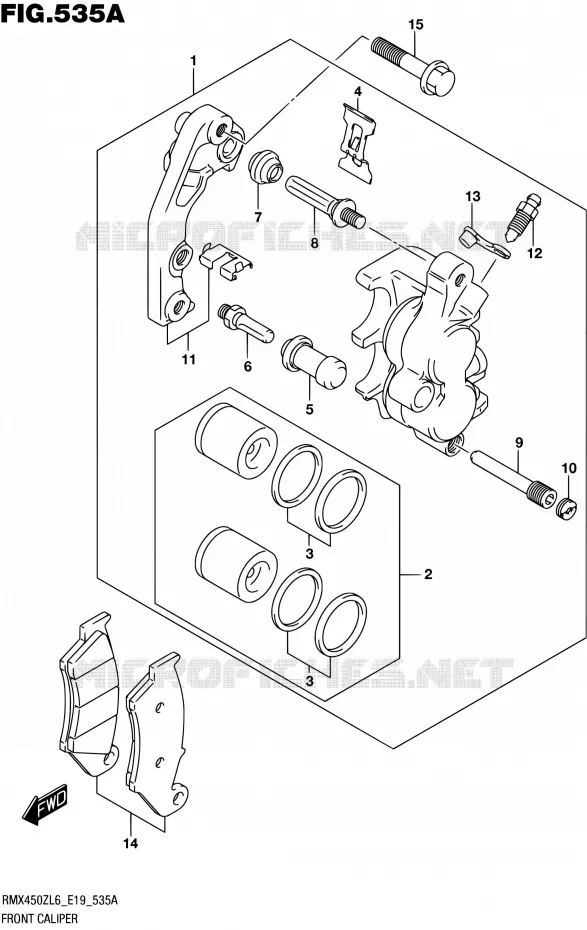 ETRIER DE FREIN AVANT Suzuki MOTO 450 RMX 2016  RMX450Z L6 (E19)