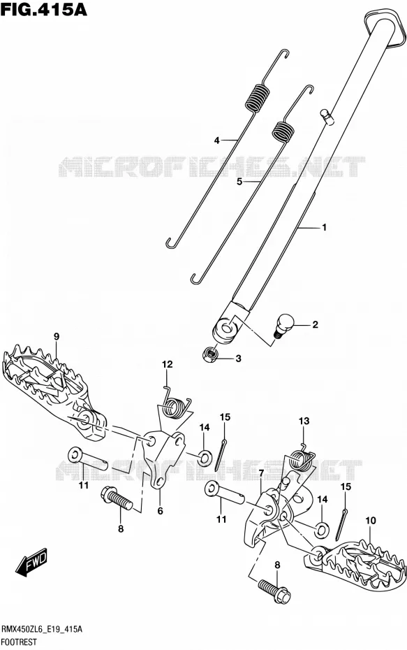 REPOSE PIED Suzuki MOTO 450 RMX 2016  RMX450Z L6 (E19)