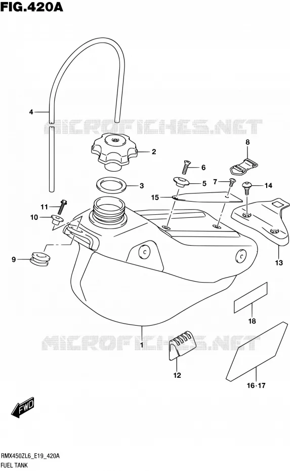 RESERVOIR D'ESSENCE Suzuki MOTO 450 RMX 2016  RMX450Z L6 (E19)