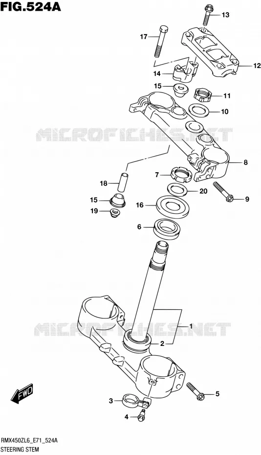COLONNE DE DIRECTION Suzuki MOTO 450 RMX 2016  RMX450Z L6 (E71)