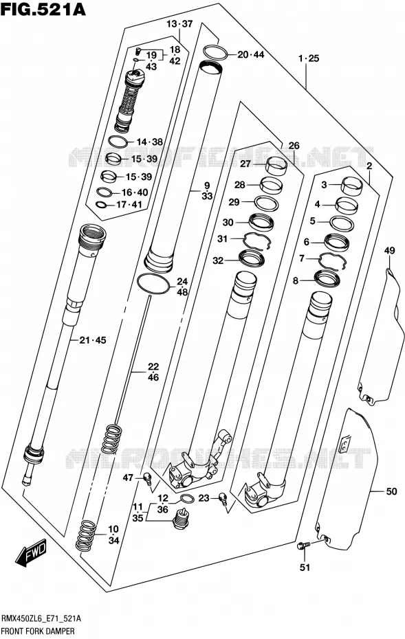 FOURCHE Suzuki MOTO 450 RMX 2016  RMX450Z L6 (E71)