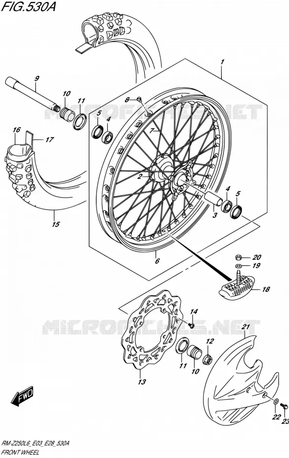 ROUE AVANT Suzuki MOTO 250 RM-Z 2016  RM-Z250 L6 (E03,E28,E33)