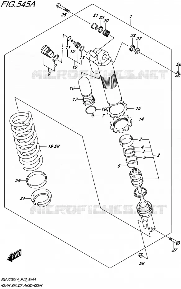 AMORTISSEUR ARRIERE Suzuki MOTO 250 RM-Z 2015  RM-Z250 L6 (E19)