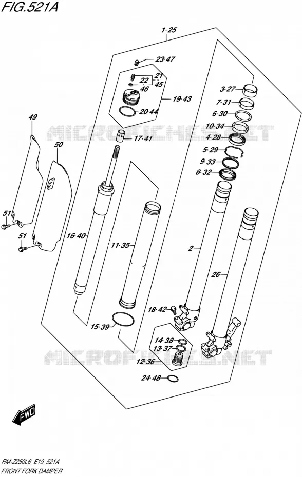 FOURCHE Suzuki MOTO 250 RM-Z 2015  RM-Z250 L6 (E19)