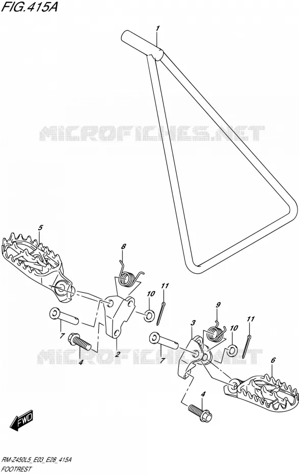 REPOSE PIED Suzuki MOTO 450 RM-Z 2015  RM-Z450 L5 (E03,E28,E33)
