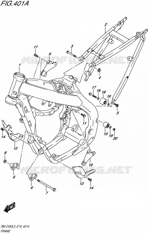 CADRE Suzuki MOTO 450 RM-Z 2015  RM-Z450 L5 (E19)