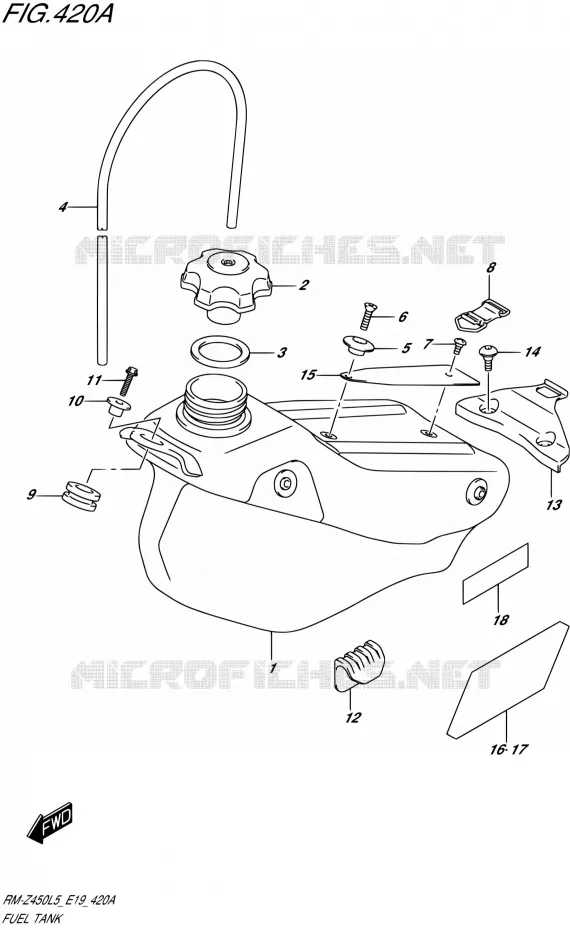 RESERVOIR D'ESSENCE Suzuki MOTO 450 RM-Z 2015  RM-Z450 L5 (E19)