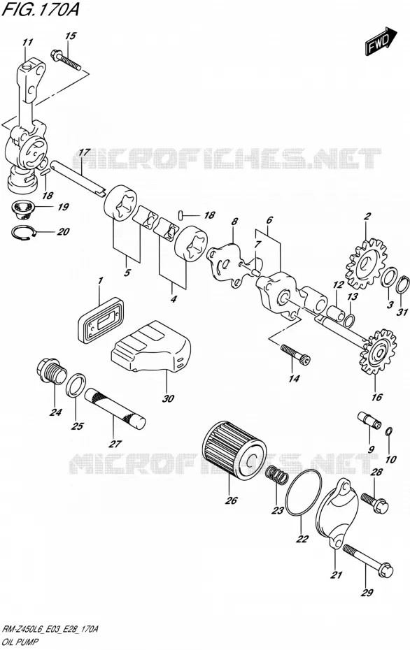 POMPE A HUILE Suzuki MOTO 450 RM-Z 2016  RM-Z450 L6 (E03,E28)