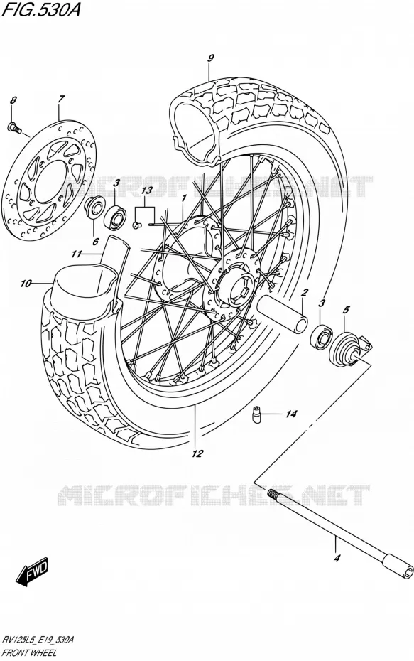 ROUE AVANT Suzuki MOTO 125 VAN-VAN 2015  RV125 L5 (E19)