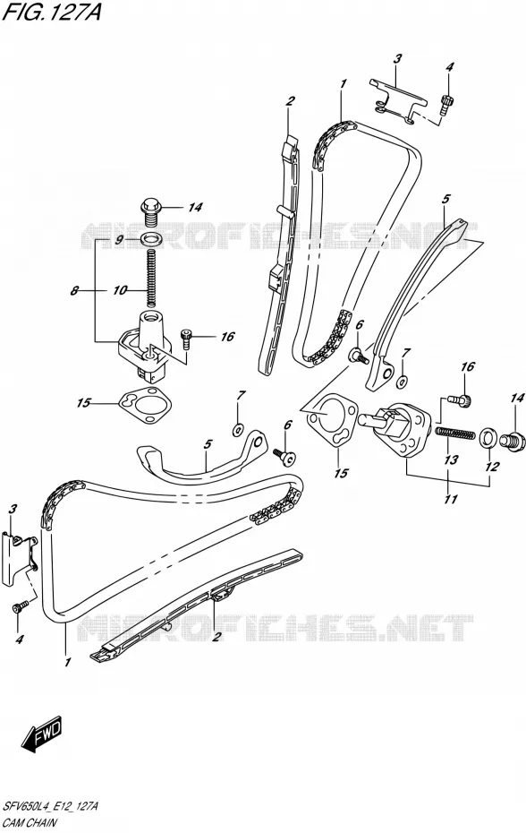 DISTRIBUTION Suzuki MOTO 650 GLADIUS 2014  SFV650 L4 (E12)