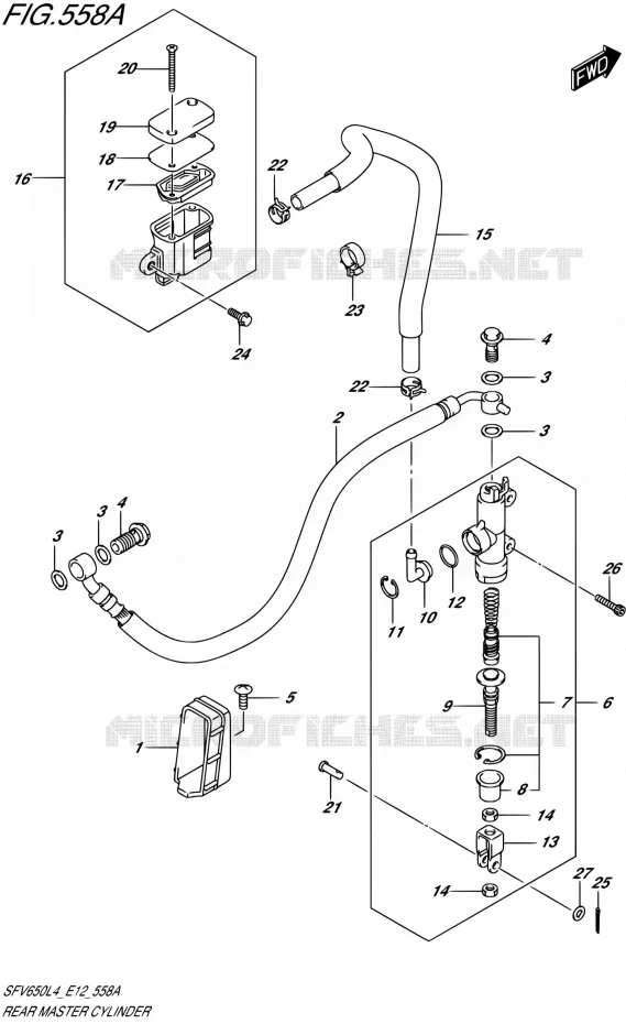 MAITRE CYLINDRE ARRIERE Suzuki MOTO 650 GLADIUS 2014  SFV650 L4 (E12)