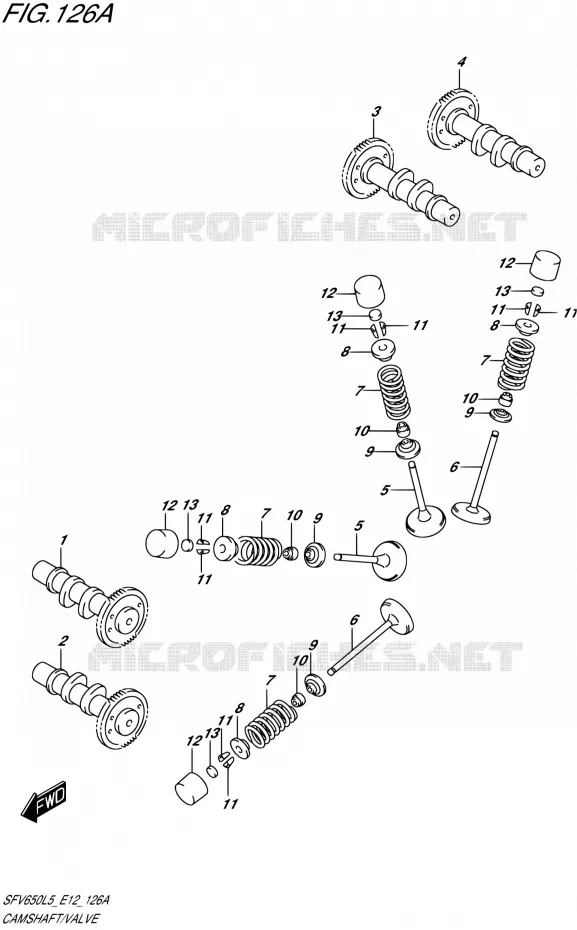 ARBRE A CAMES - VALVE Suzuki MOTO 650 GLADIUS 2015  SFV650 L5 (E12)