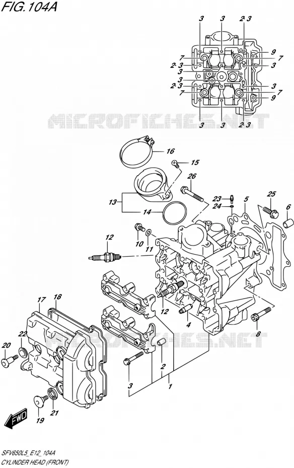 CULASSE (AVT) Suzuki MOTO 650 GLADIUS 2015  SFV650 L5 (E12)