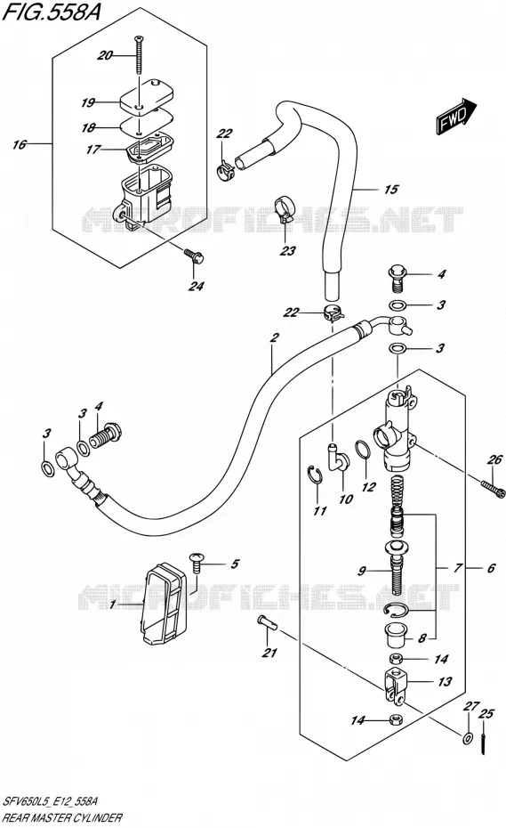 MAITRE CYLINDRE ARRIERE Suzuki MOTO 650 GLADIUS 2015  SFV650 L5 (E12)