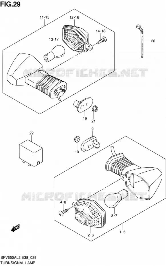 CLIGNOTANTS Suzuki MOTO 650 GLADIUS 2012  SFV650A L2 (E38)