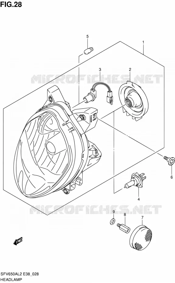 PHARE Suzuki MOTO 650 GLADIUS 2012  SFV650A L2 (E38)