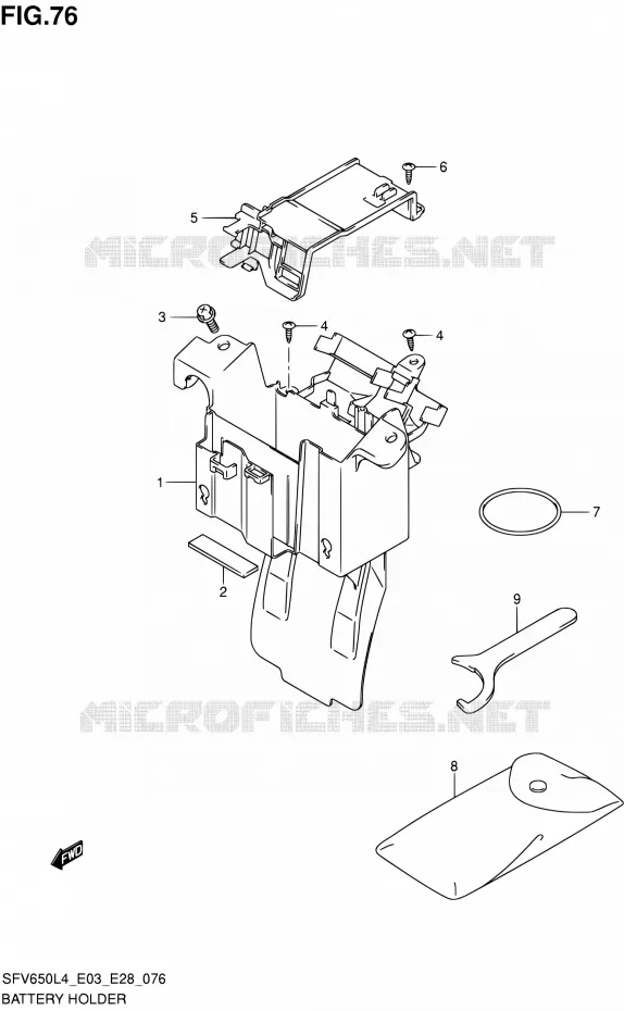 BAC A BATTERIE - OUTILS (SFV650L4 E28) Suzuki MOTO 650 GLADIUS 2014  SFV650A L4 (E03,E28,E33)
