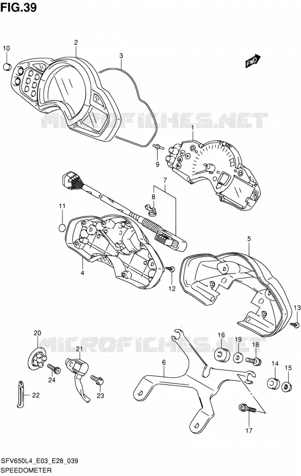 COMPTEUR (SFV650L4 E03) Suzuki MOTO 650 GLADIUS 2014  SFV650A L4 (E03,E28,E33)