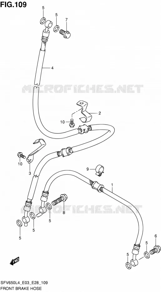 DURITE DE FREIN AVANT (SFV650L4 E03) Suzuki MOTO 650 GLADIUS 2014  SFV650A L4 (E03,E28,E33)