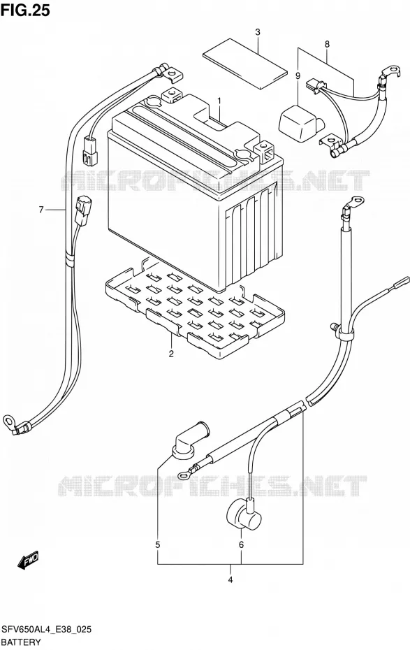 BATTERIE Suzuki MOTO 650 GLADIUS 2014  SFV650A L4 (E38)
