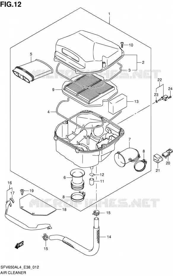 FILTRE A AIR Suzuki MOTO 650 GLADIUS 2014  SFV650A L4 (E38)