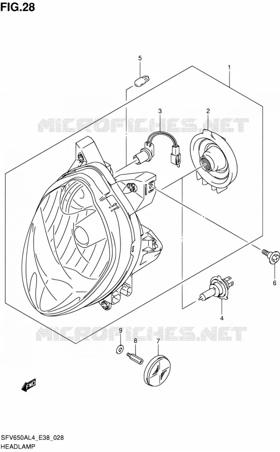 PHARE Suzuki MOTO 650 GLADIUS 2014  SFV650A L4 (E38)