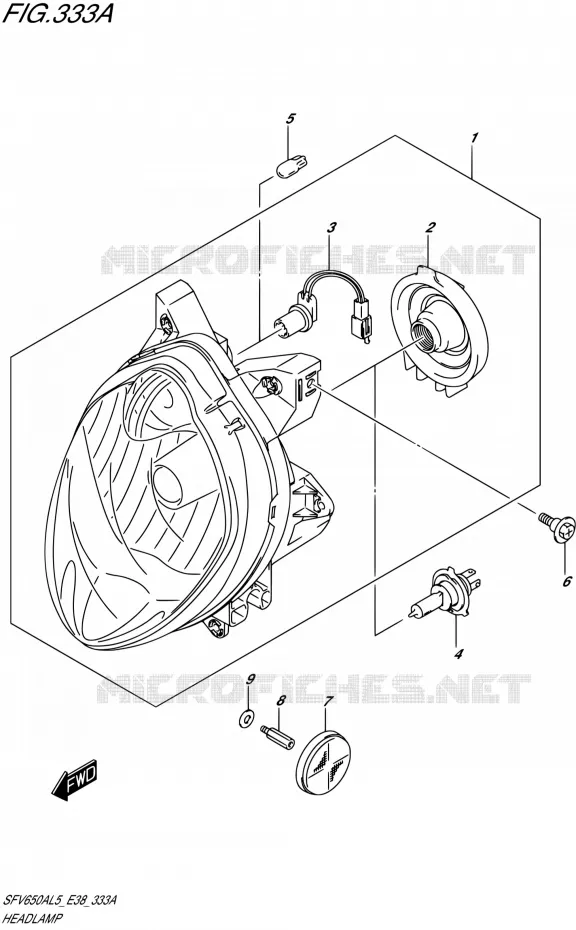 PHARE Suzuki MOTO 650 GLADIUS 2015  SFV650A L5 (E38)