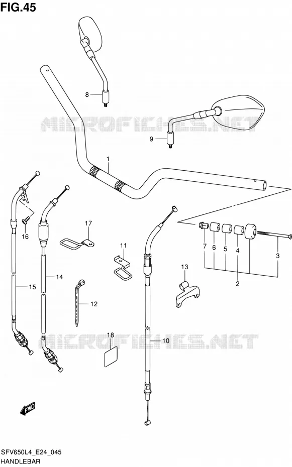 GUIDON Suzuki MOTO 650 GLADIUS 2014  SFV650U L4 (E24)