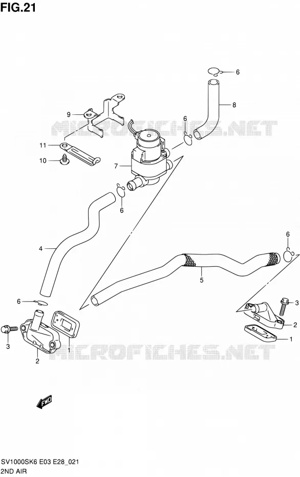 SYSTEME RECYCLAGE GAZ ECHAPPEMENT Suzuki MOTO 1000 SV-S 2007  SV1000S K7 (E33)