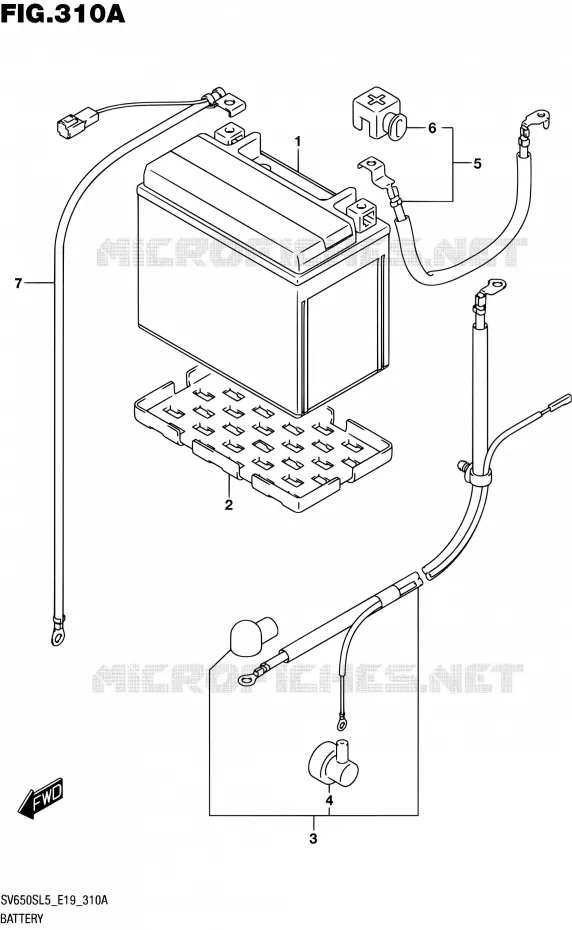 BATTERIE Suzuki MOTO 650 SV-S 2015  SV650S L5 (E19)