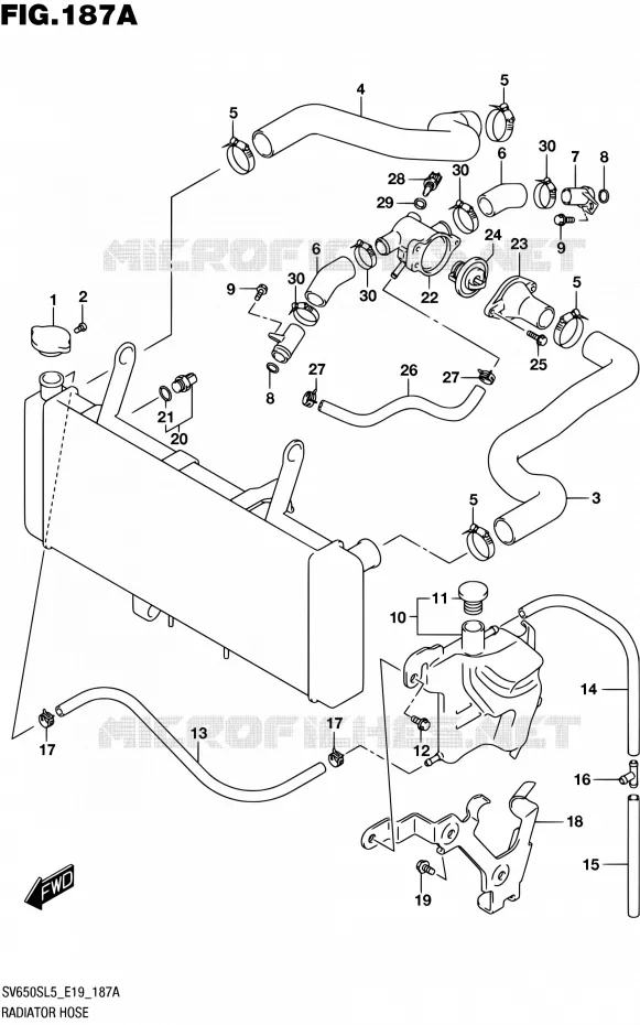 DURITE DE RADIATEUR Suzuki MOTO 650 SV-S 2015  SV650S L5 (E19)