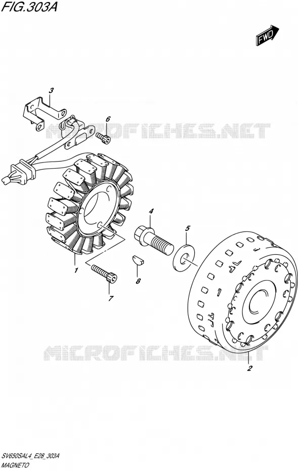 ALLUMAGE ROTOR - STATOR Suzuki MOTO 650 SV-S 2014  SV650SA L4 (E03,E28,E33)