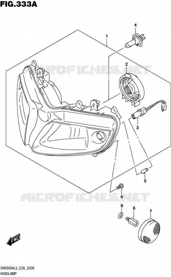 PHARE Suzuki MOTO 650 SV-S 2015  SV650SA L5 (E03,E28,E33)