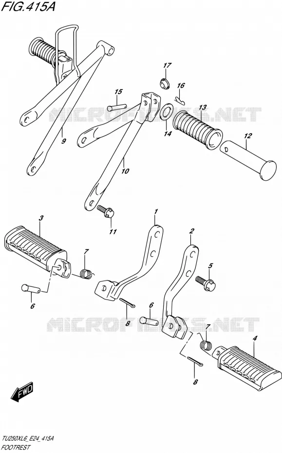 REPOSE PIED Suzuki MOTO 250 TU 2016  TU250X L6 (E24)