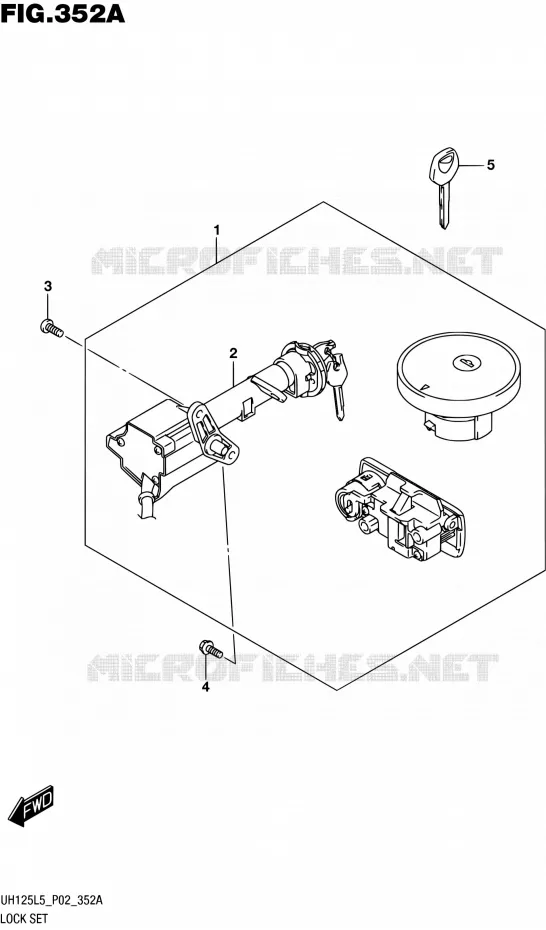 KIT SERRURE Suzuki SCOOTER 125 BURGMAN 2015  UH125A L5 (P19)