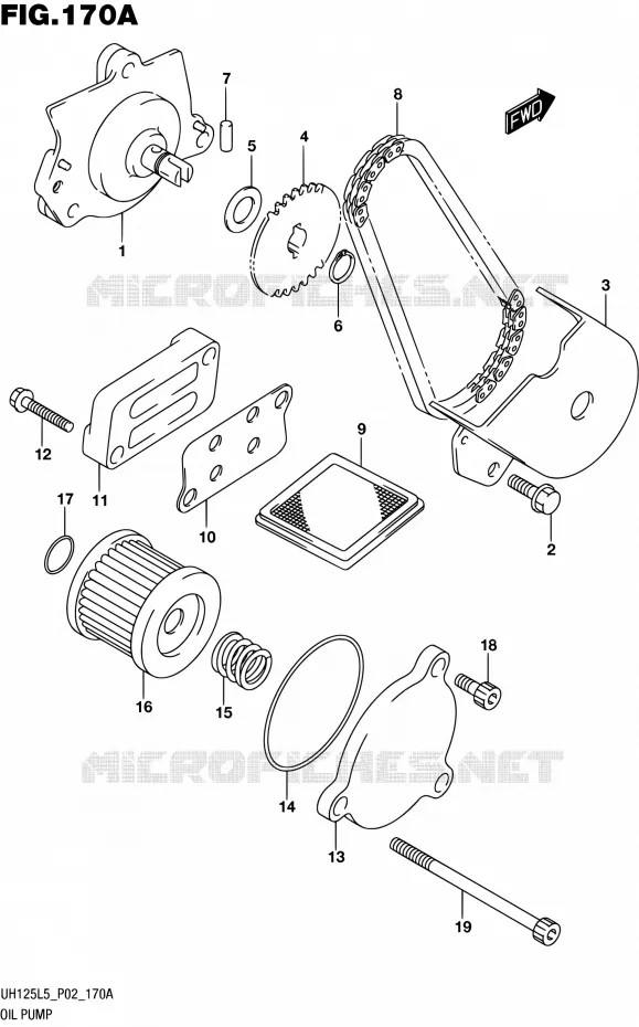 POMPE A HUILE Suzuki SCOOTER 125 BURGMAN 2015  UH125A L5 (P19)