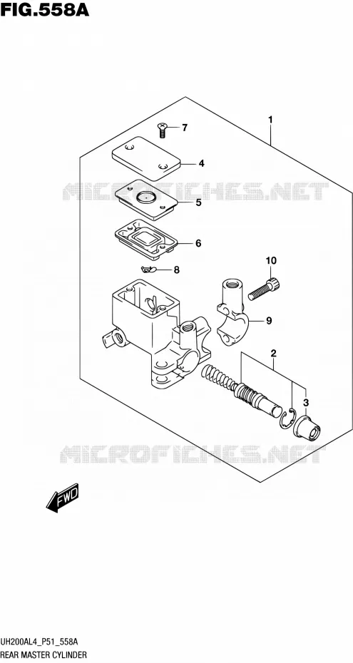 MAITRE CYLINDRE ARRIERE Suzuki SCOOTER 200 BURGMAN 2014  UH200A L4 (P51)