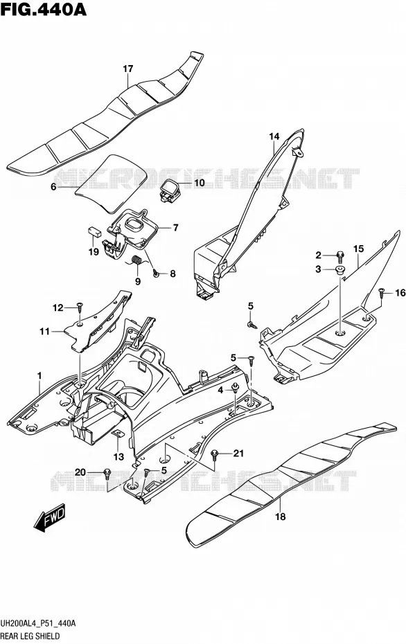 MARCHE PIEDS Suzuki SCOOTER 200 BURGMAN 2014  UH200A L4 (P51)