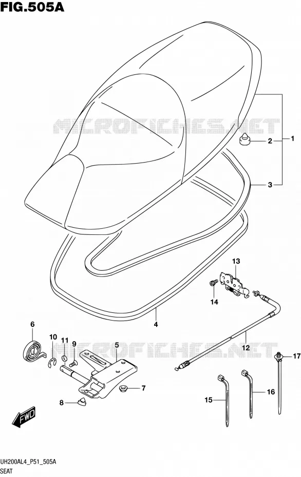 SELLE Suzuki SCOOTER 200 BURGMAN 2014  UH200A L4 (P51)