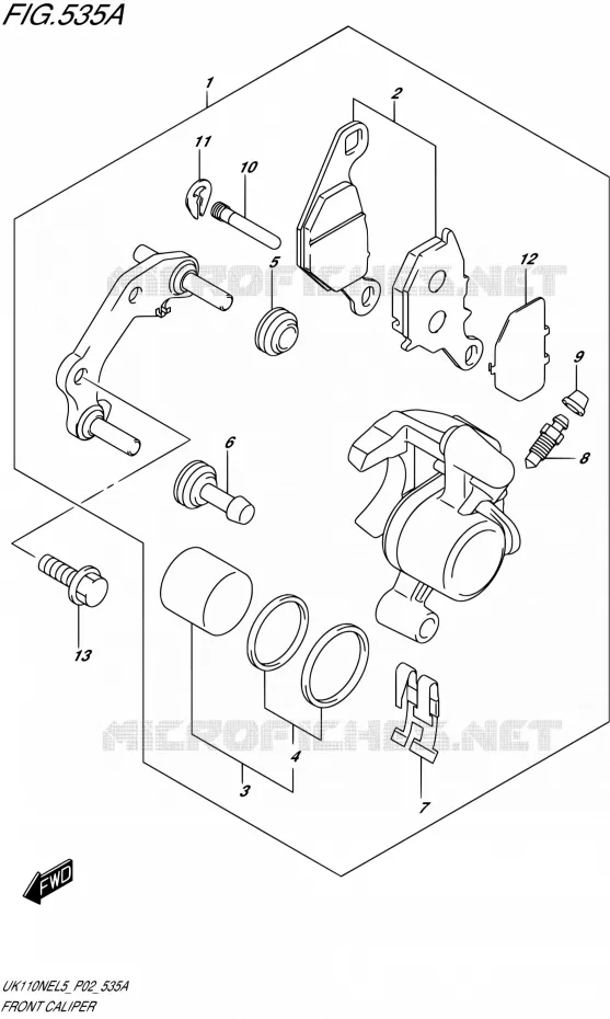 ETRIER DE FREIN AVANT Suzuki SCOOTER 110 ADDRESS 2015  UK110NE L5 (P02)