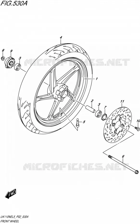 ROUE AVANT Suzuki SCOOTER 110 ADDRESS 2015  UK110NE L5 (P19)