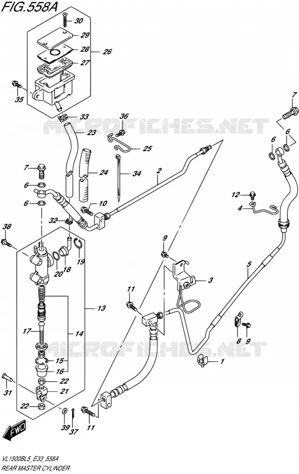 MAITRE CYLINDRE ARRIERE Suzuki MOTO 1500 BOULEVARD 2015  VL1500B L5 (E33)