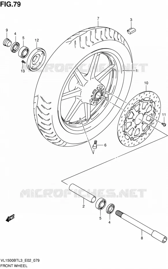 ROUE AVANT Suzuki MOTO 1500 INTRUDER 2013  VL1500BT L3 (E24)