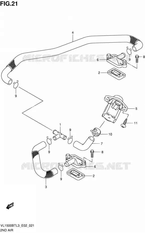 SYSTEME RECYCLAGE GAZ ECHAPPEMENT Suzuki MOTO 1500 INTRUDER 2013  VL1500BT L3 (E24)