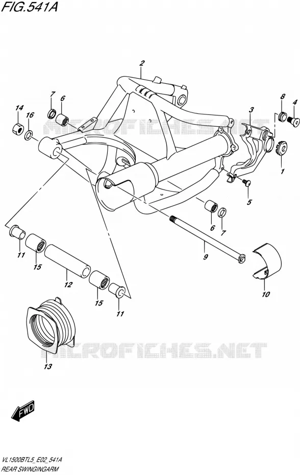 BRAS OSCILLANT ARRIERE Suzuki MOTO 1500 INTRUDER 2015  VL1500BT L5 (E19)