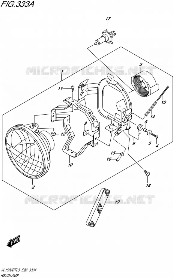PHARE Suzuki MOTO 1500 BOULEVARD 2015  VL1500BT L5 (E28)