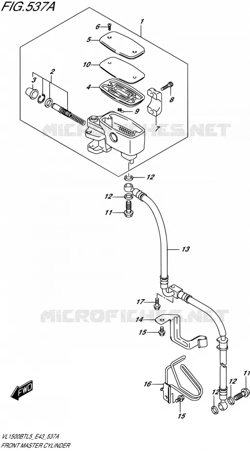 MAITRE CYLINDRE AVANT Suzuki MOTO 1500 INTRUDER 2015  VL1500BT L5 (E43)
